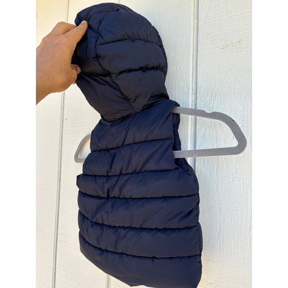 Baby Gap Quilted Puffer Vest, Hooded,  Navy Blue, Toddler‎ Size 18-24 Mos - Picture 2 of 6